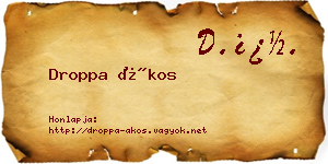 Droppa Ákos névjegykártya